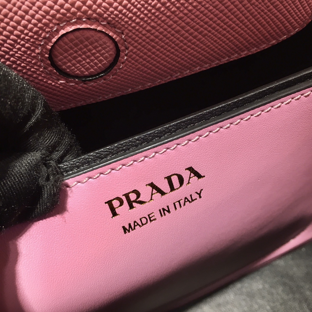 Prada Matinee Saffiano Leather Handbag Bag Tote Pink 1BA282